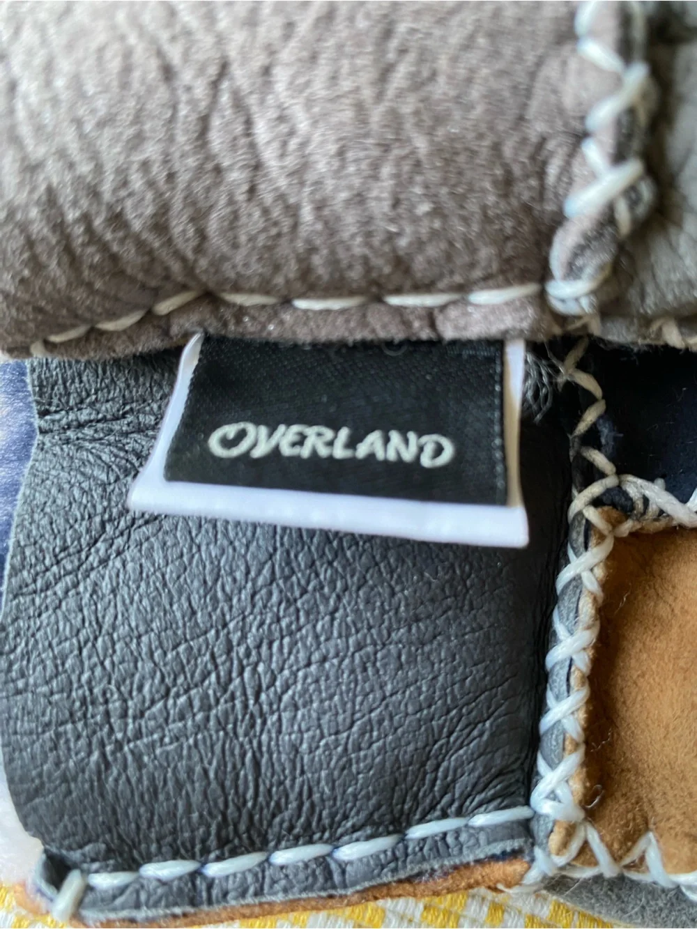 OVERLAND Shearling Sheepskin Leather Suede Baby Mittens Size 0-12 Month